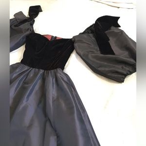 Vintage Brown Velvet & Taffeta Corset Dress Ballroom